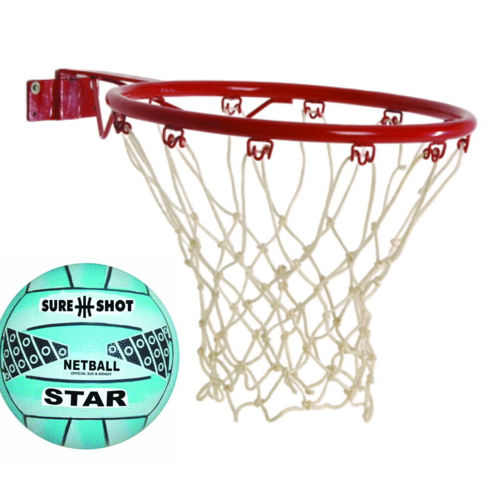 Sure Shot red ring and net with SureShot blue netball