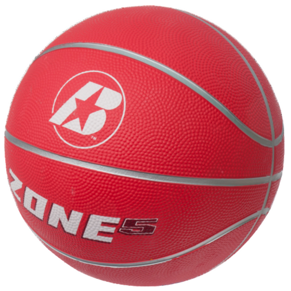 Zone Size 5 red rubber basketball - Sport Essentials